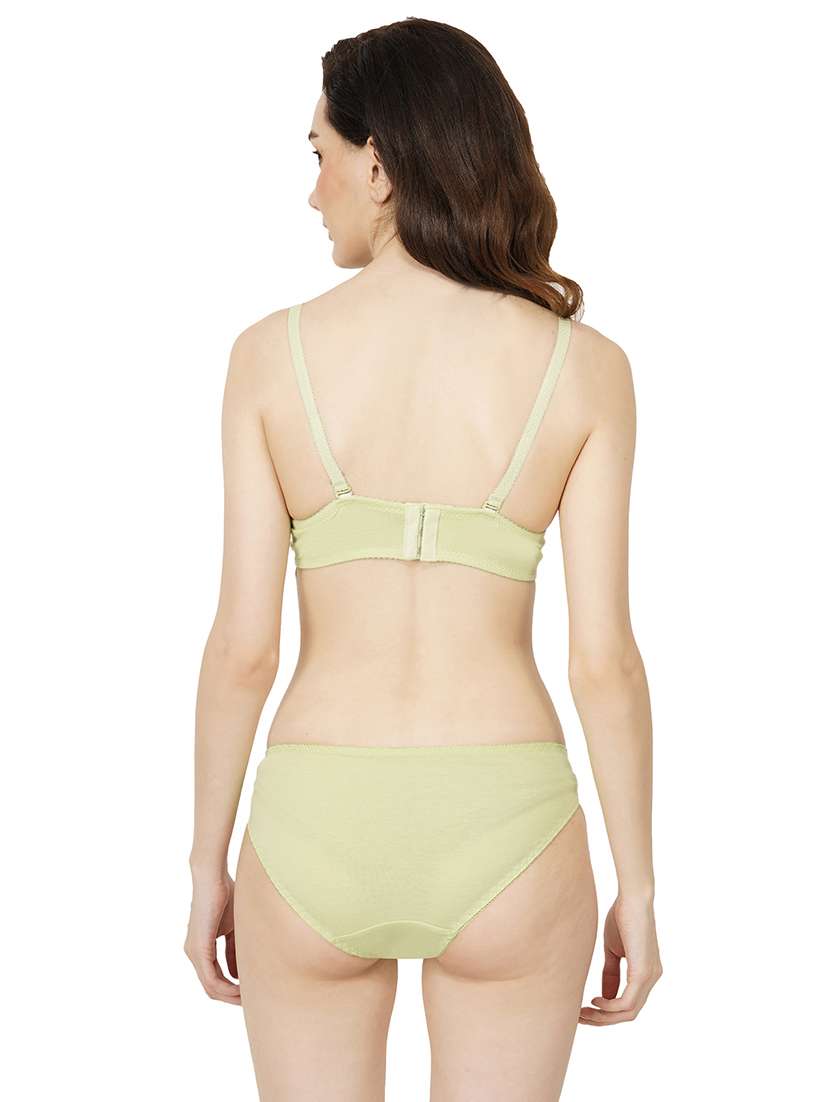 green cotton bras and panty set - 22080947 -  Standard Image - 2