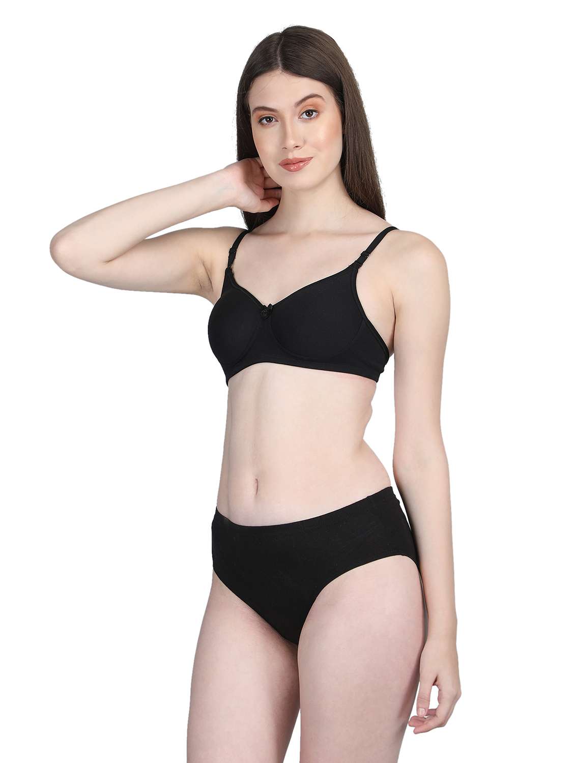 women solid bra and panty set - 22080970 -  Standard Image - 2