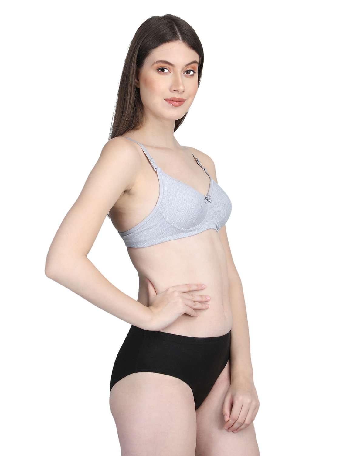 women solid bra and panty set - 22080974 -  Standard Image - 2