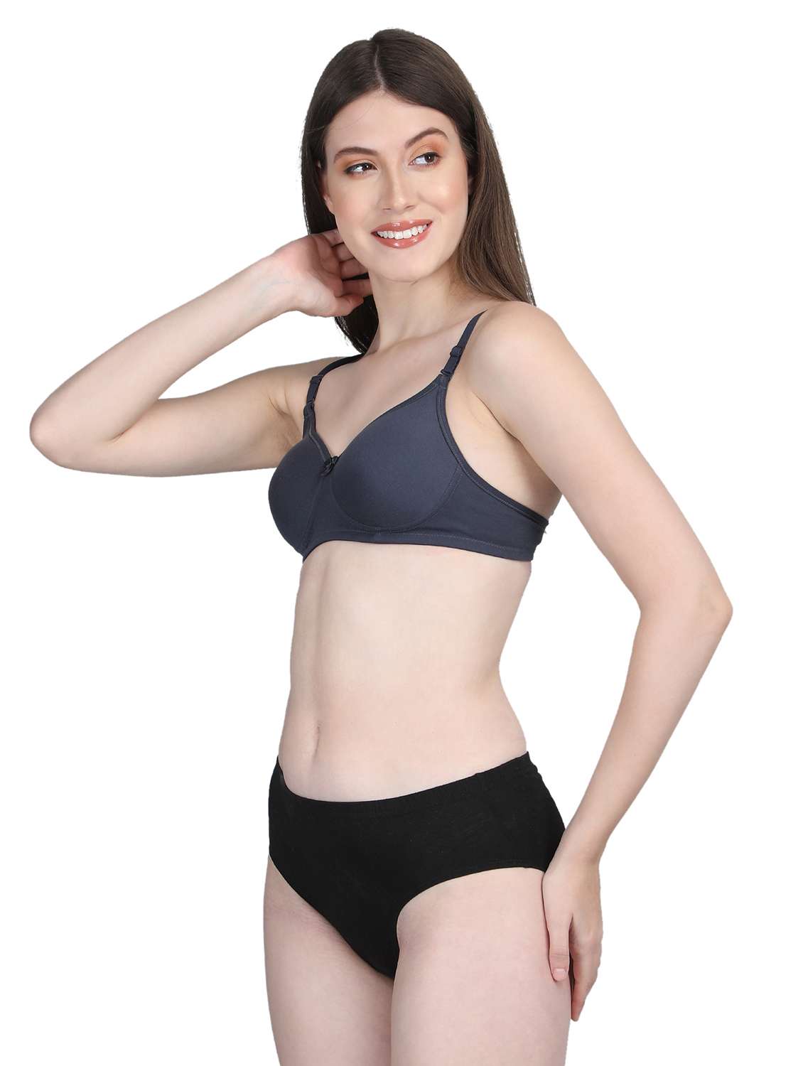 women solid bra and panty set - 22080975 -  Standard Image - 2