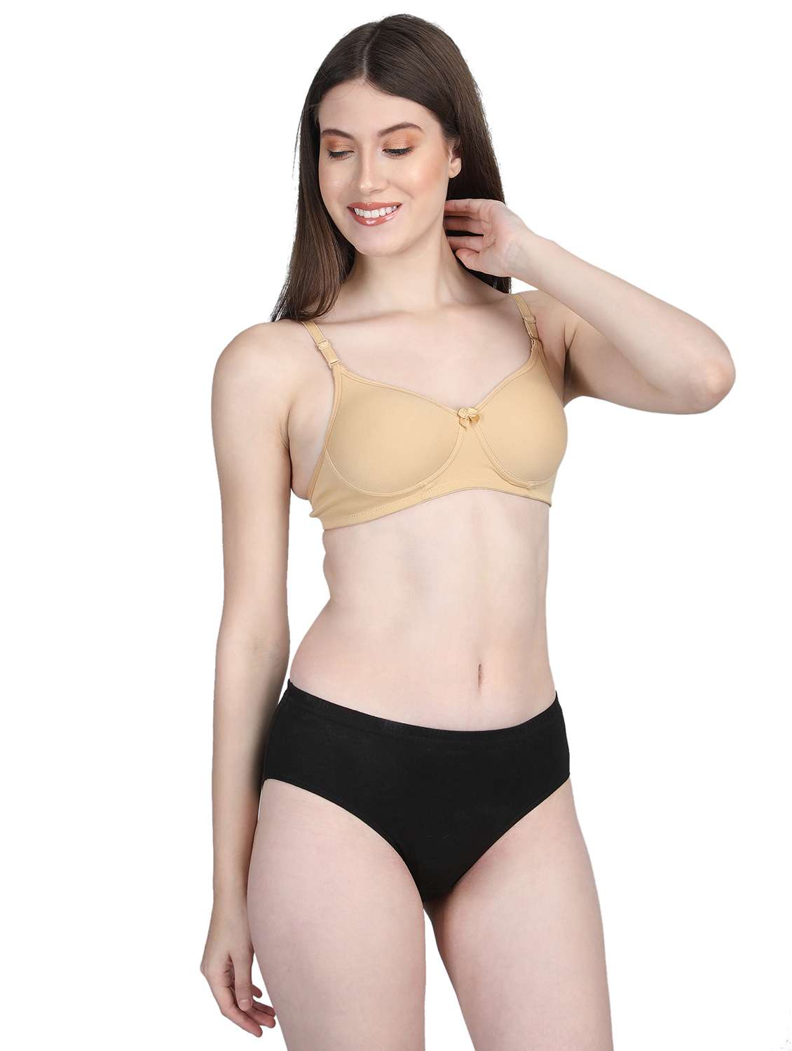 women solid bra and panty set - 22080981 -  Standard Image - 2