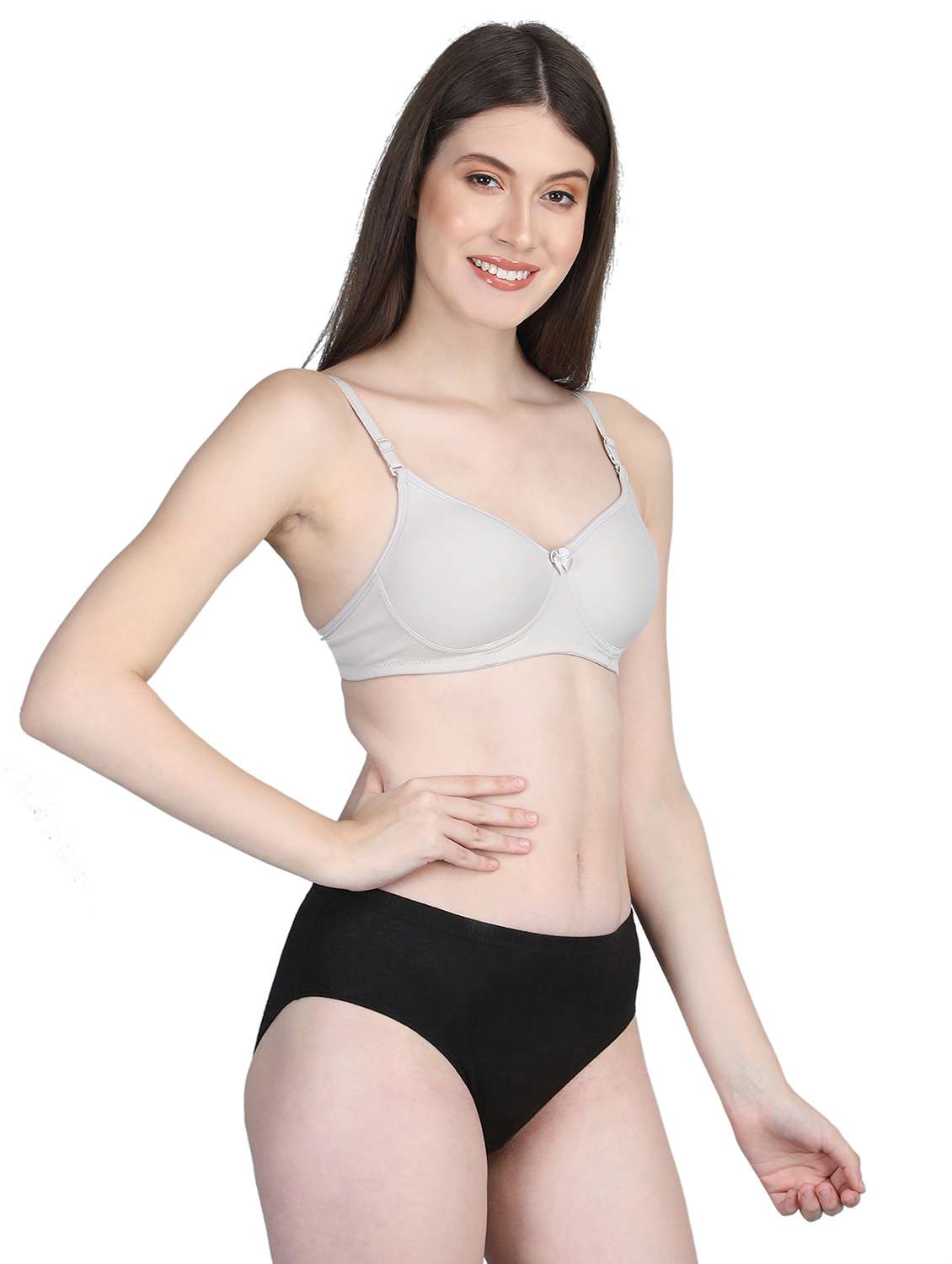 women solid bra and panty set - 22080982 -  Standard Image - 2