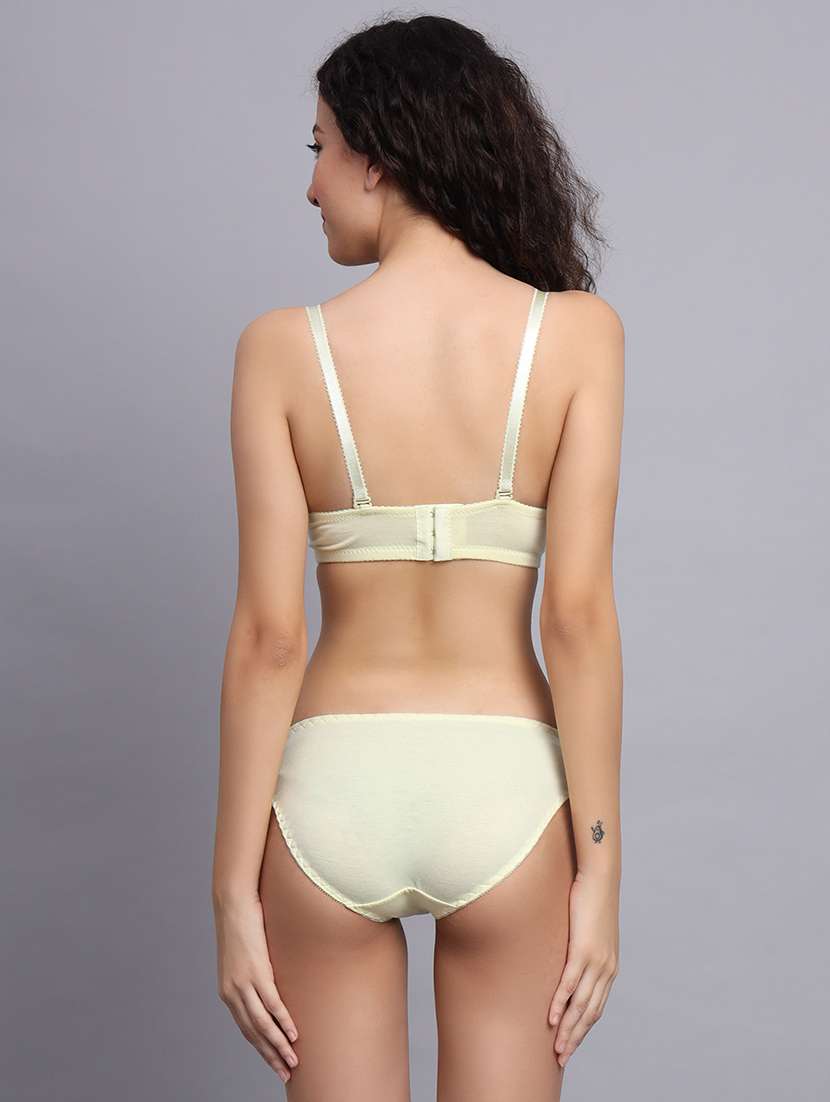 women solid lace bra and panty set - 22081036 -  Standard Image - 2