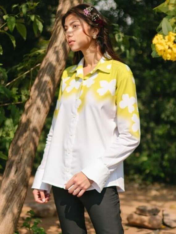 women floral print long sleeve collared shirt - 22081151 - Zoom Image - 0