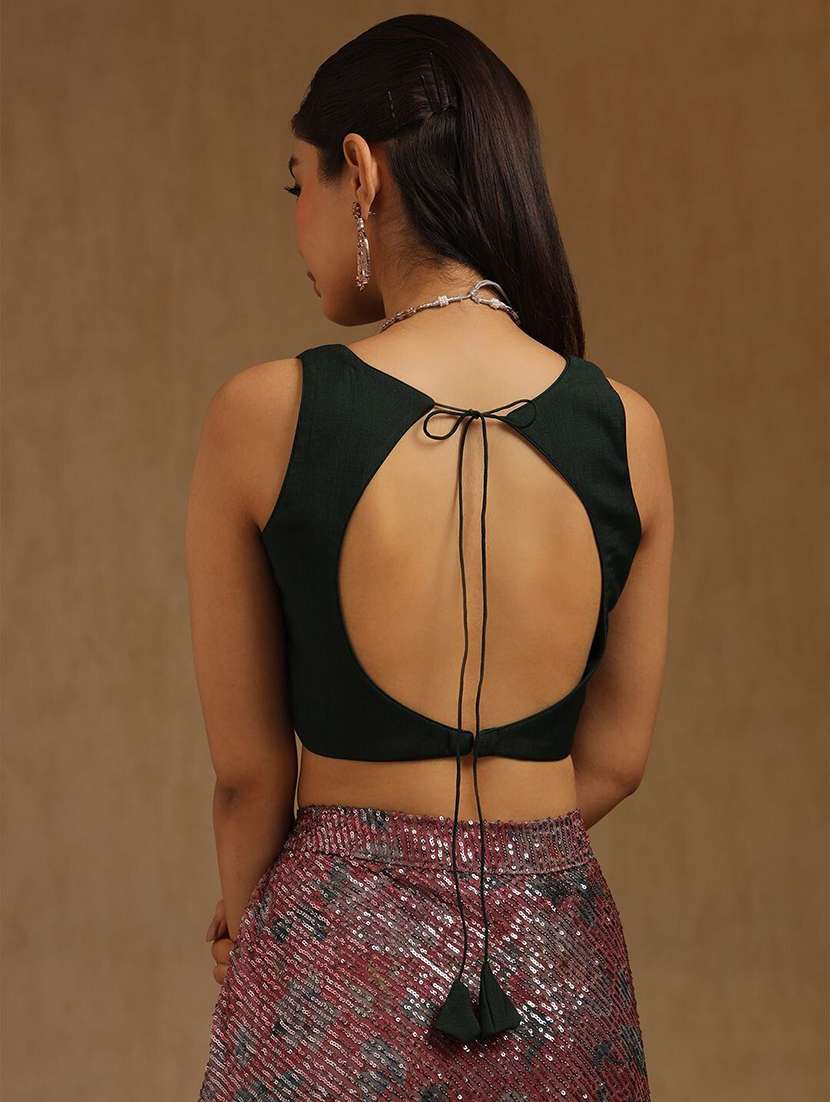 women solid sleeveless stitched blouse - 22081543 - Standard Image - 2