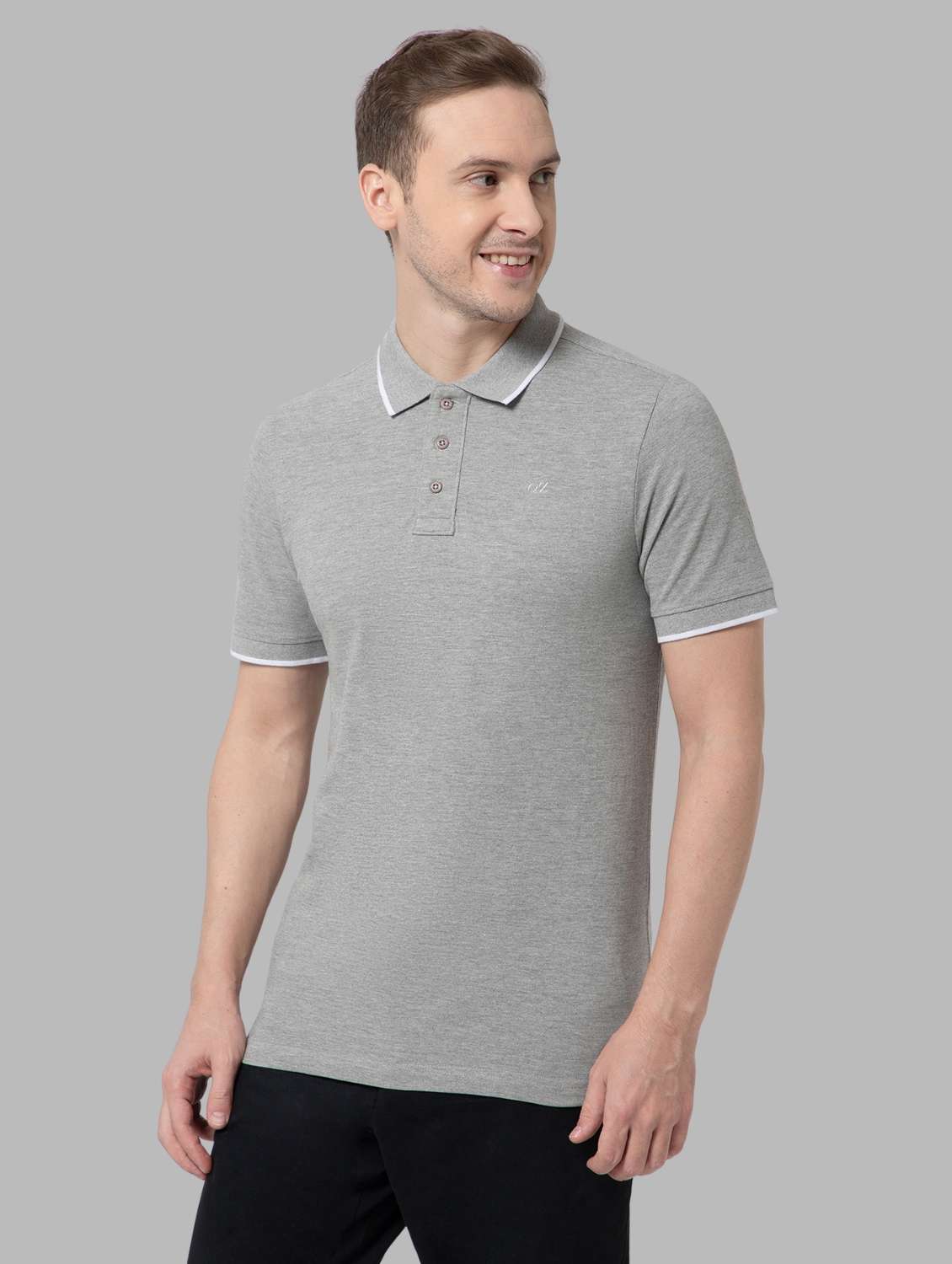 men solid short sleeve slim fit polo t-shirt - 22081979 -  Standard Image - 2