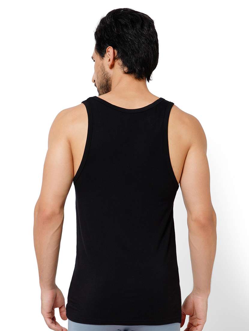 men solid scoop neck vest - 22081984 - Standard Image - 2