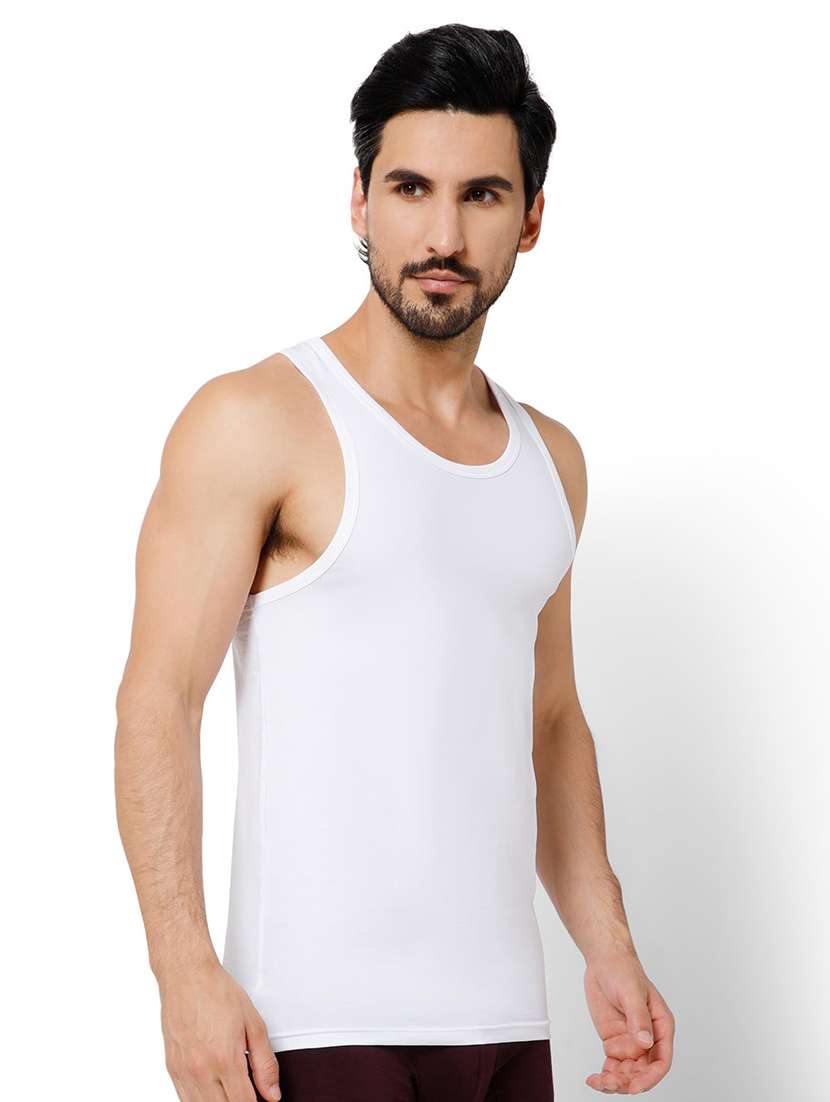 men solid scoop neck vest - 22081986 - Standard Image - 2
