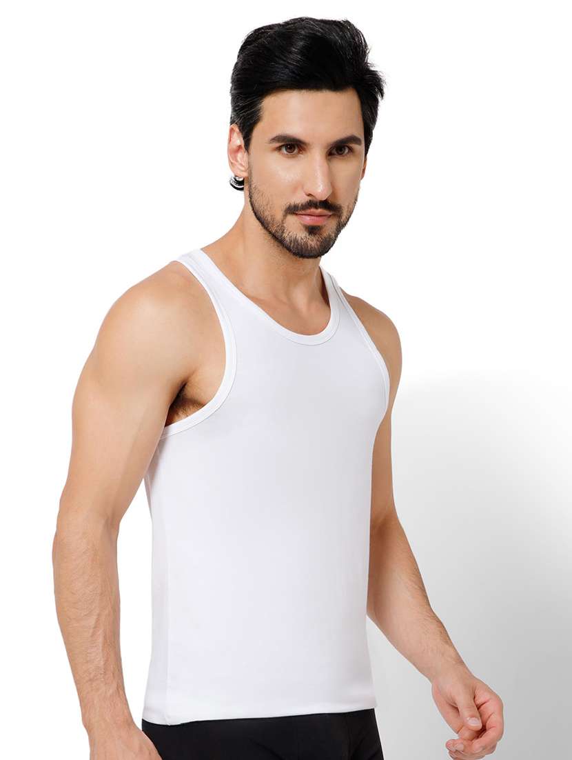 men solid scoop neck vest - 22081988 - Standard Image - 2