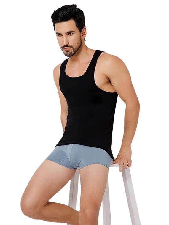 men pack of 2 solid scoop neck vest - 22081992 - Standard Image - 2