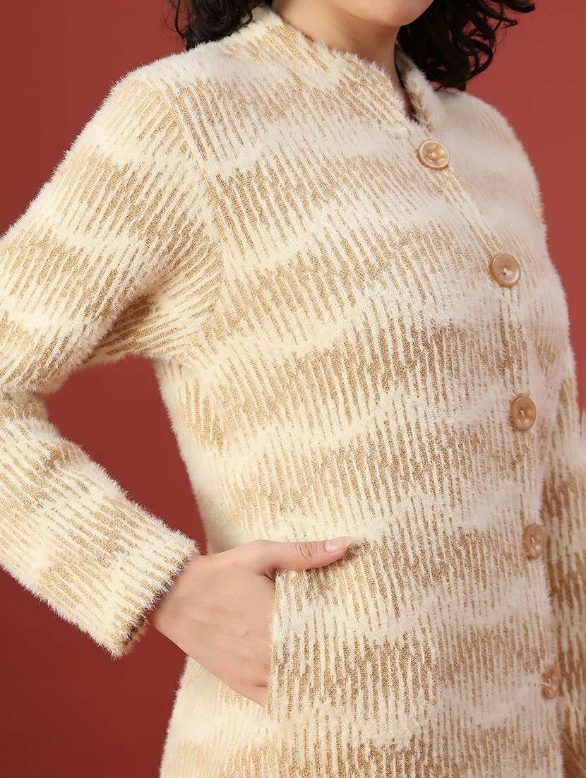 women self design long sleeve cardigan - 22082111 -  Standard Image - 2