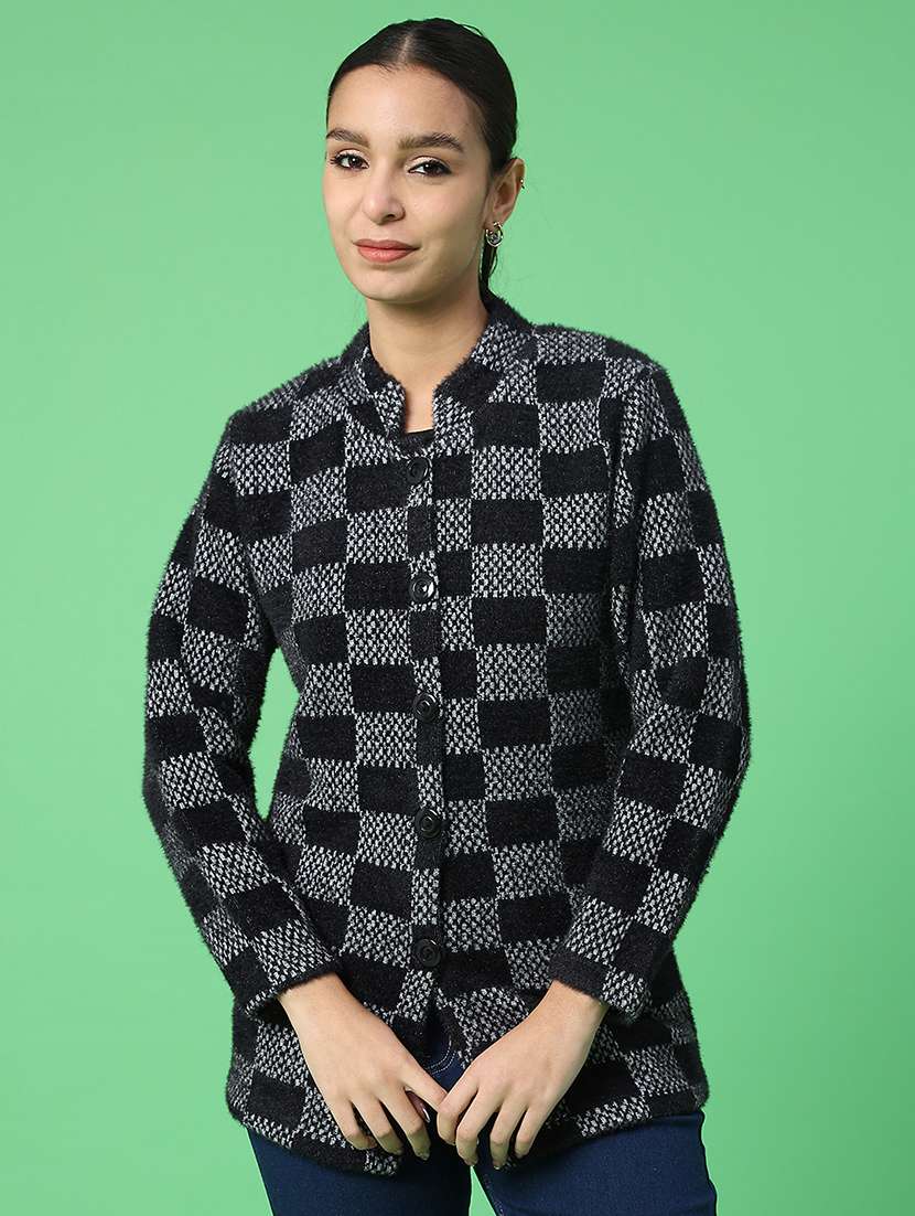 women self designed long sleeve cardigan - 22082114 -  Standard Image - 2