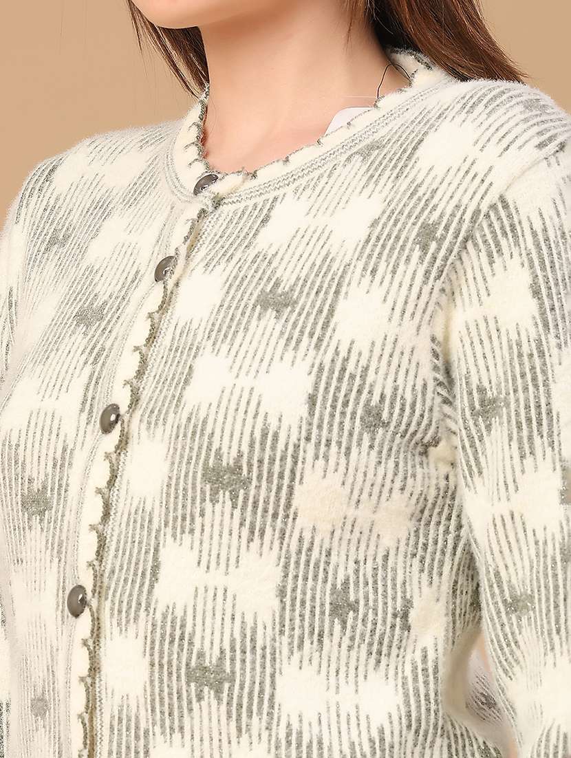 women self design long sleeve cardigan - 22082119 -  Standard Image - 2