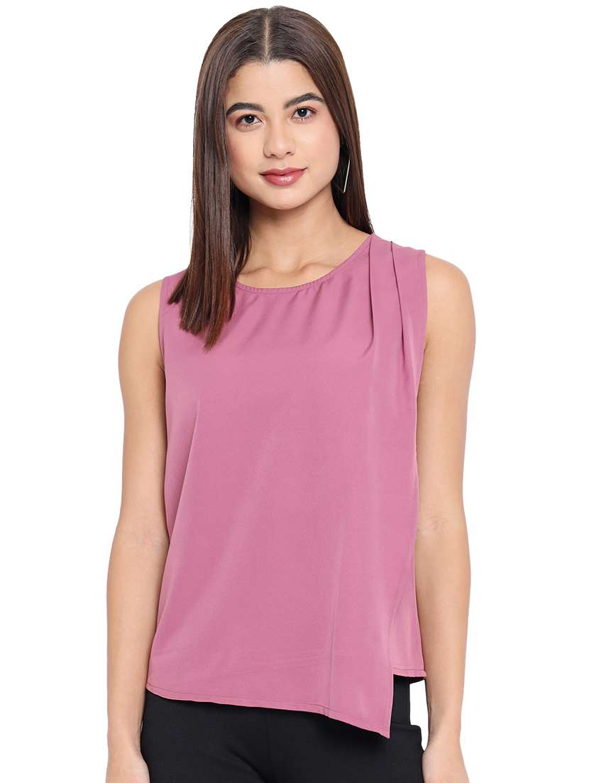 women solid round neck sleeveless regular top - 22082156 - Zoom Image - 0