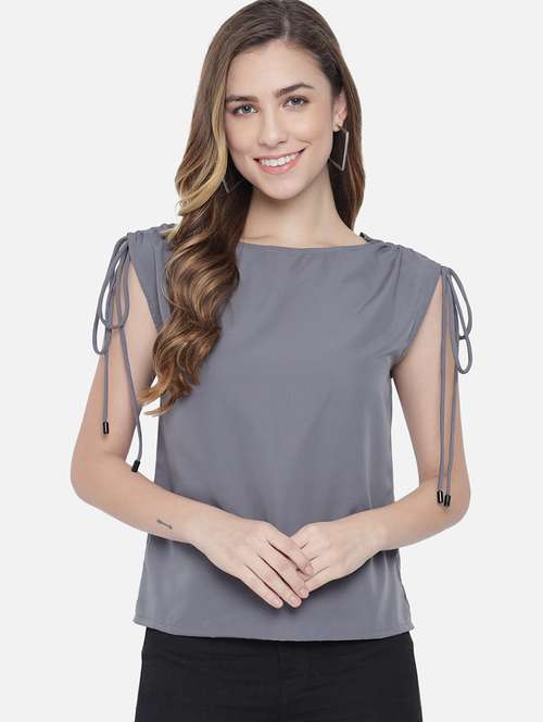 women solid baot neck sleeveless regular top - 22082167 - Standard Image - 0