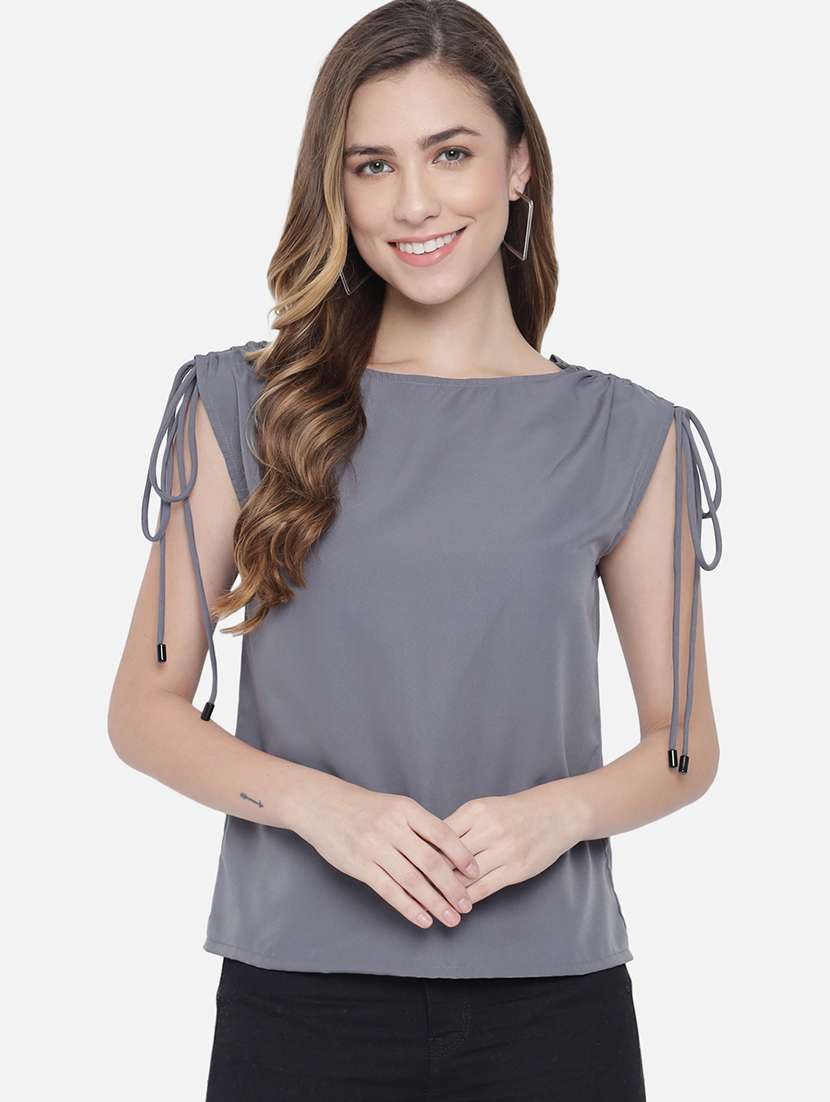 women solid baot neck sleeveless regular top - 22082167 - Zoom Image - 0