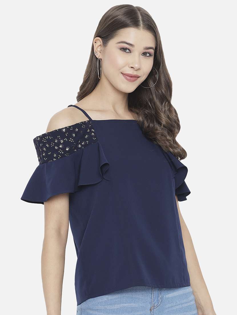 women embroidered off shoulder regular top - 22082169 - Standard Image - 2
