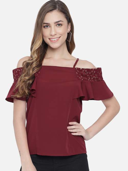 women embroidered off shoulder regular top - 22082170 - Standard Image - 0