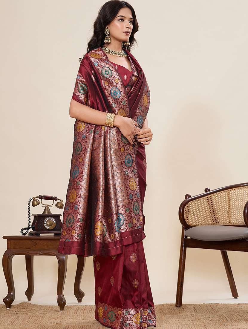 women self design banarasi saree with blouse - 22082204 -  Standard Image - 2