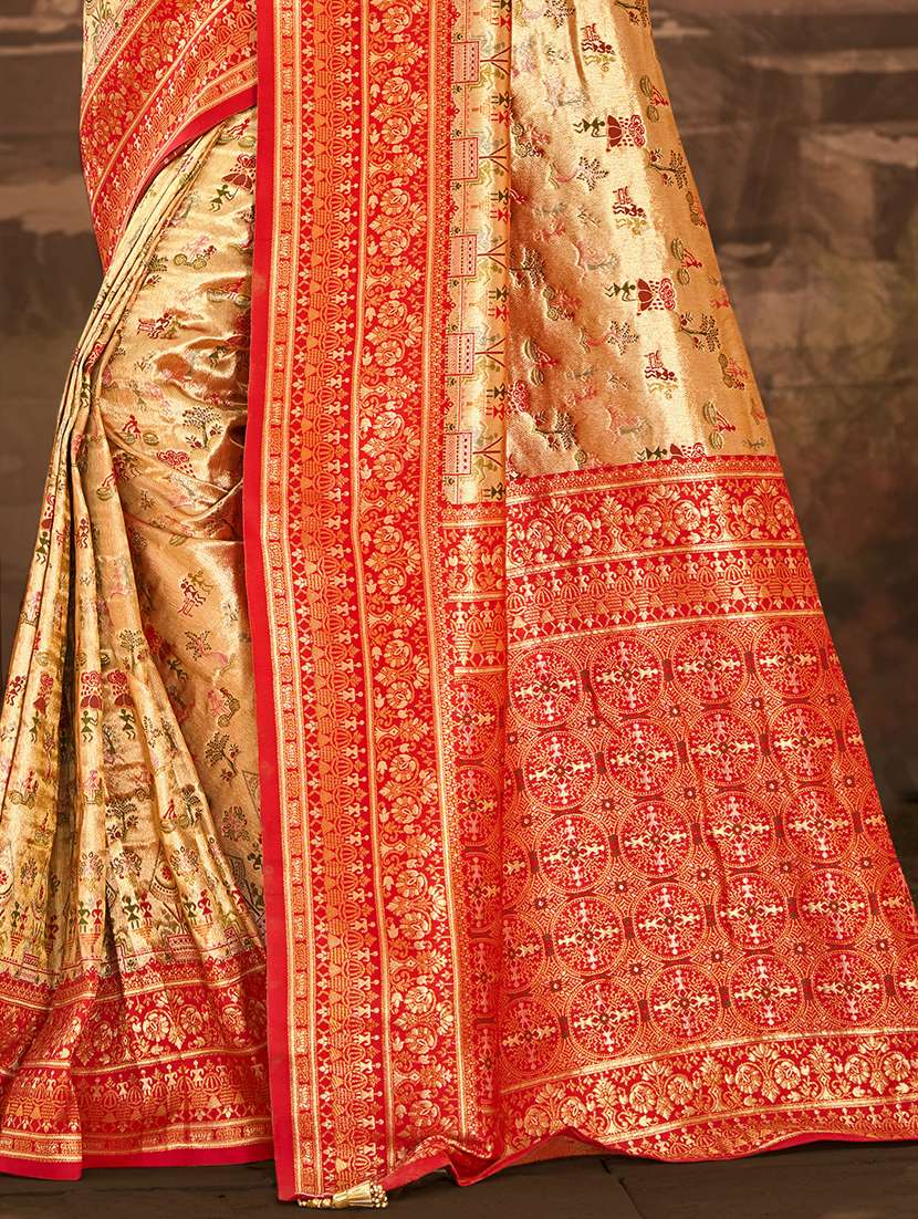 women self design dharmavaram saree with blouse - 22082239 - Standard Image - 2