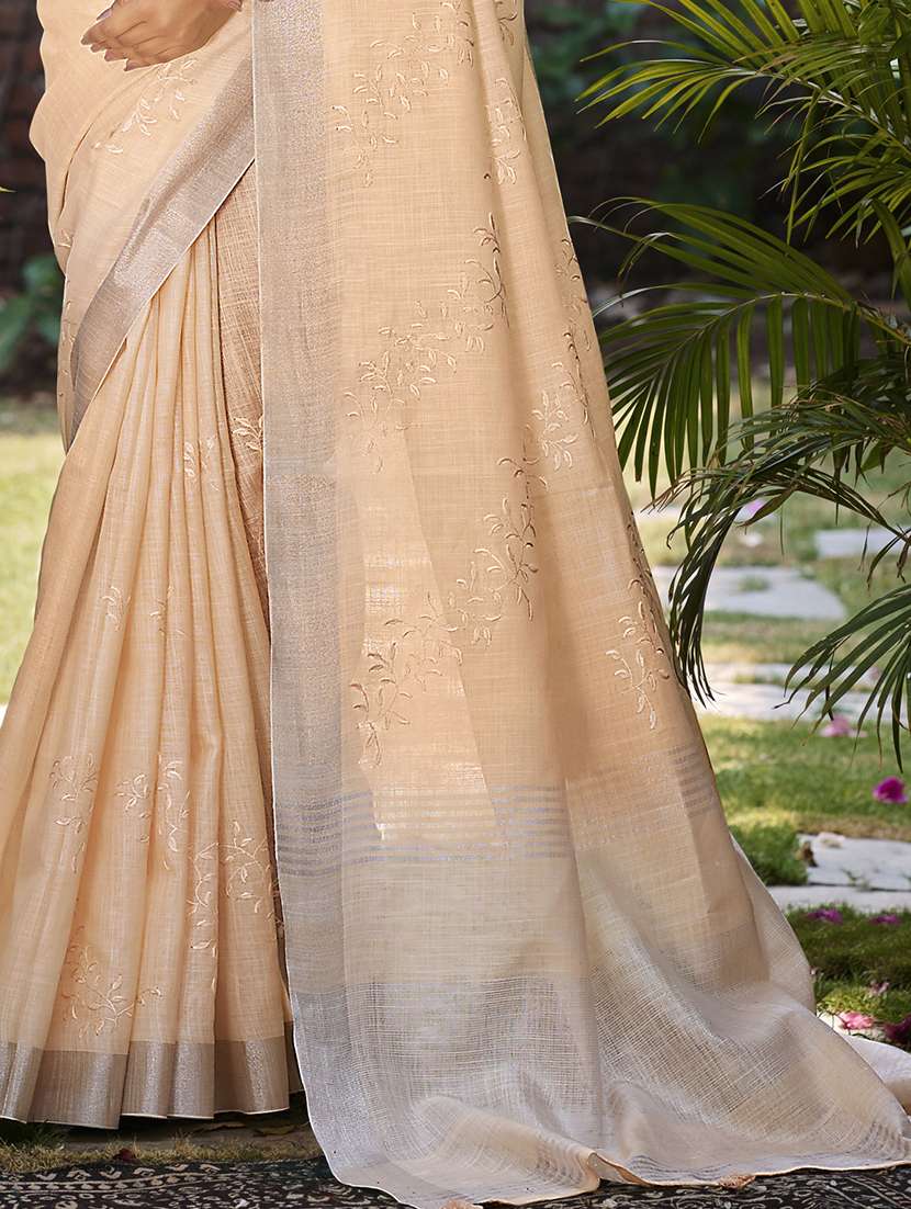 women solid with work embroidered saree with blouse - 22082243 -  Standard Image - 2