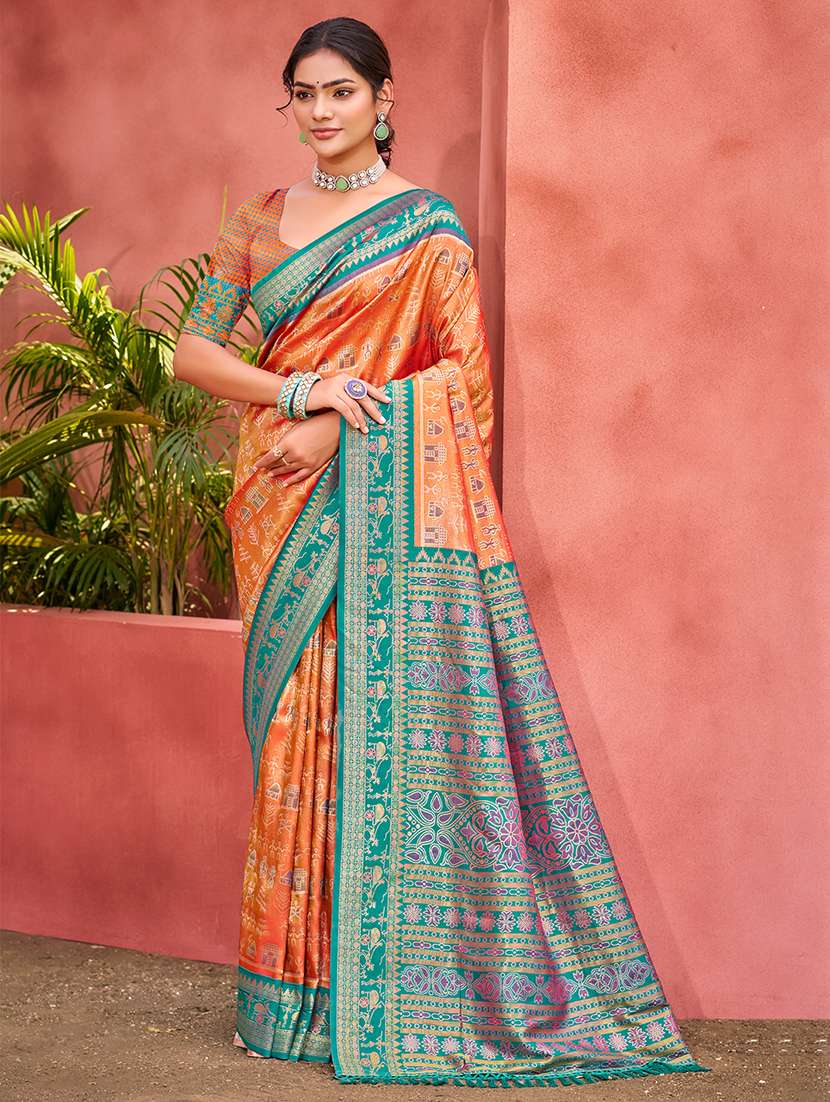 women self design kanjivaram saree with blouse