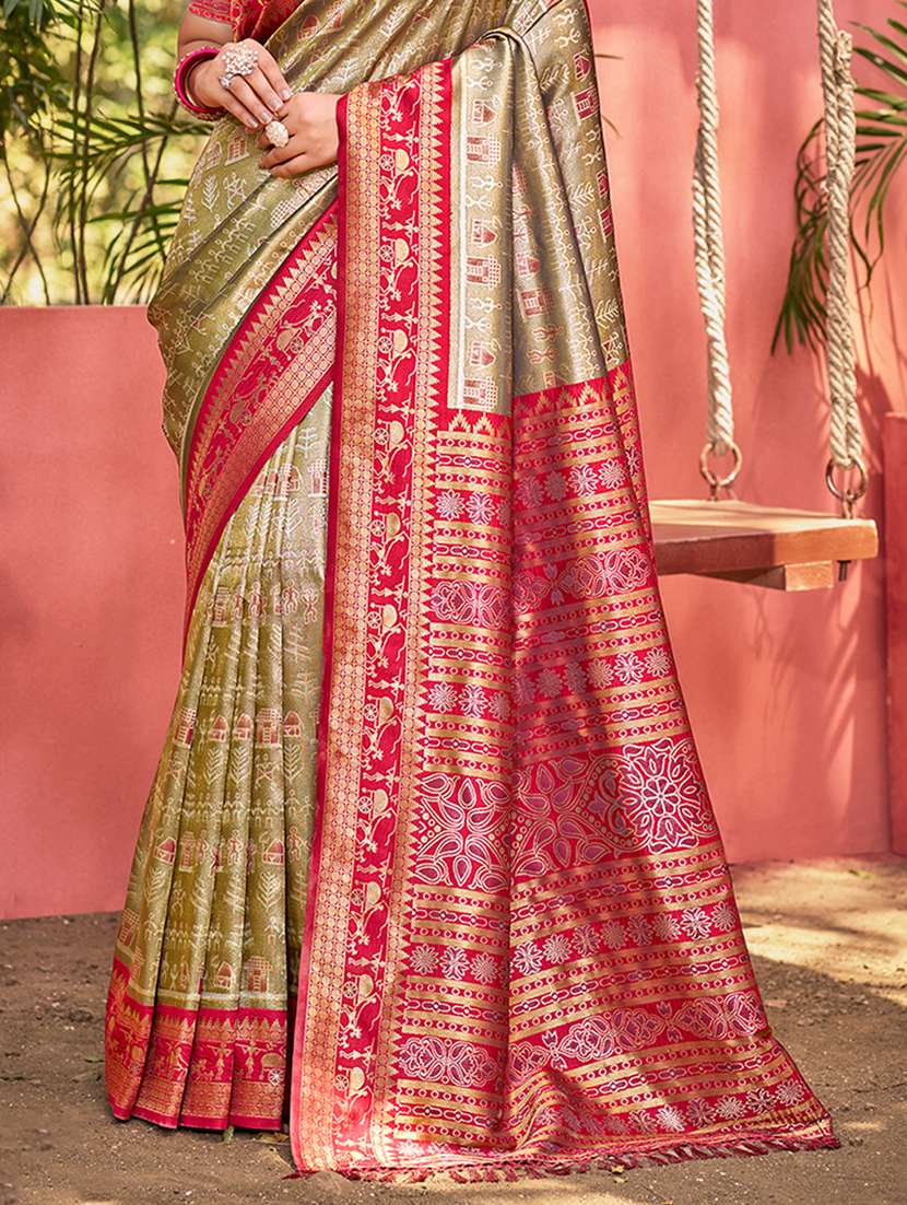 women self design kanjivaram saree with blouse - 22082285 -  Standard Image - 2