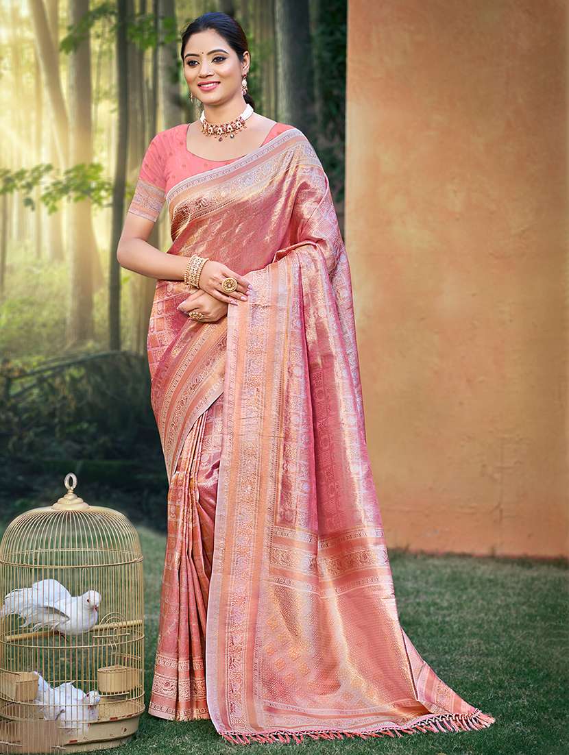 women self design kanjivaram saree with blouse - 22082309 - Zoom Image - 0