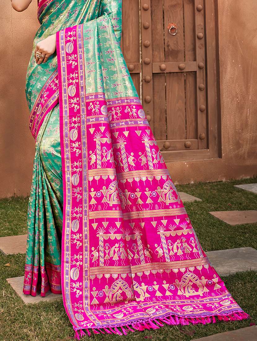 women self design kanjivaram saree with blouse - 22082314 -  Standard Image - 2