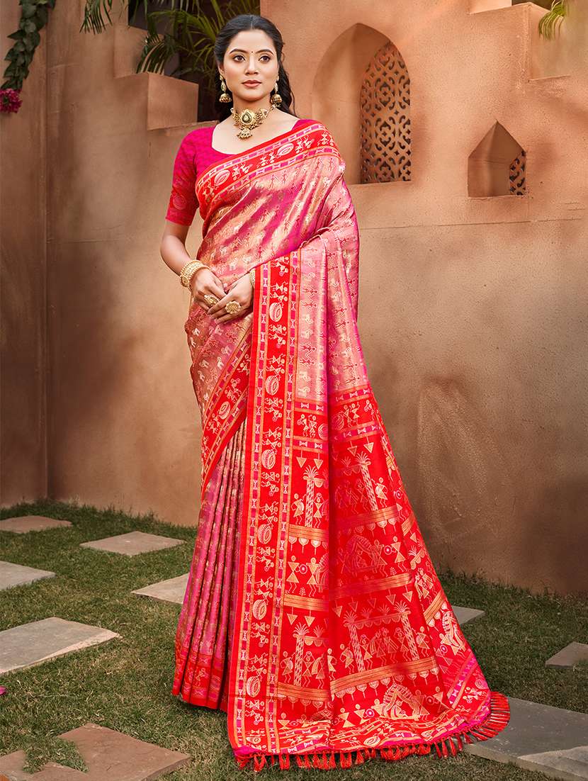 women self design kanjivaram saree with blouse