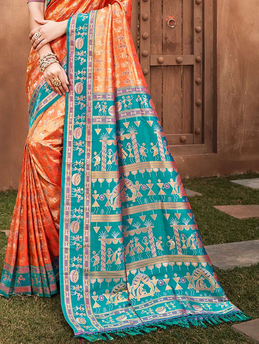 women self design kanjivaram saree with blouse - 22082318 -  Standard Image - 2