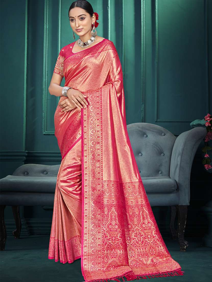 women self design kanjivaram saree with blouse