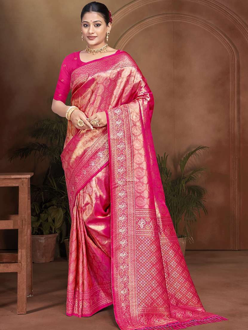 women self design kanjivaram saree with blouse - 22082388 - Zoom Image - 0