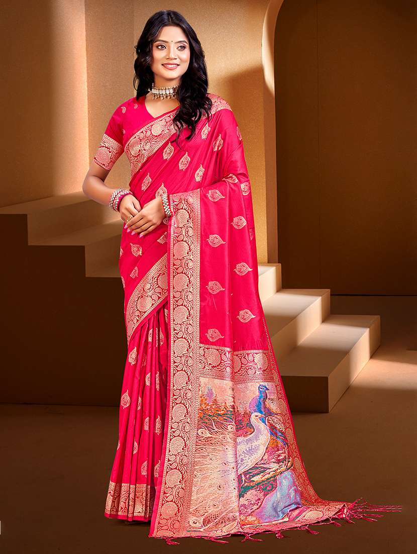 women self design banarasi saree with blouse - 22082398 - Zoom Image - 0