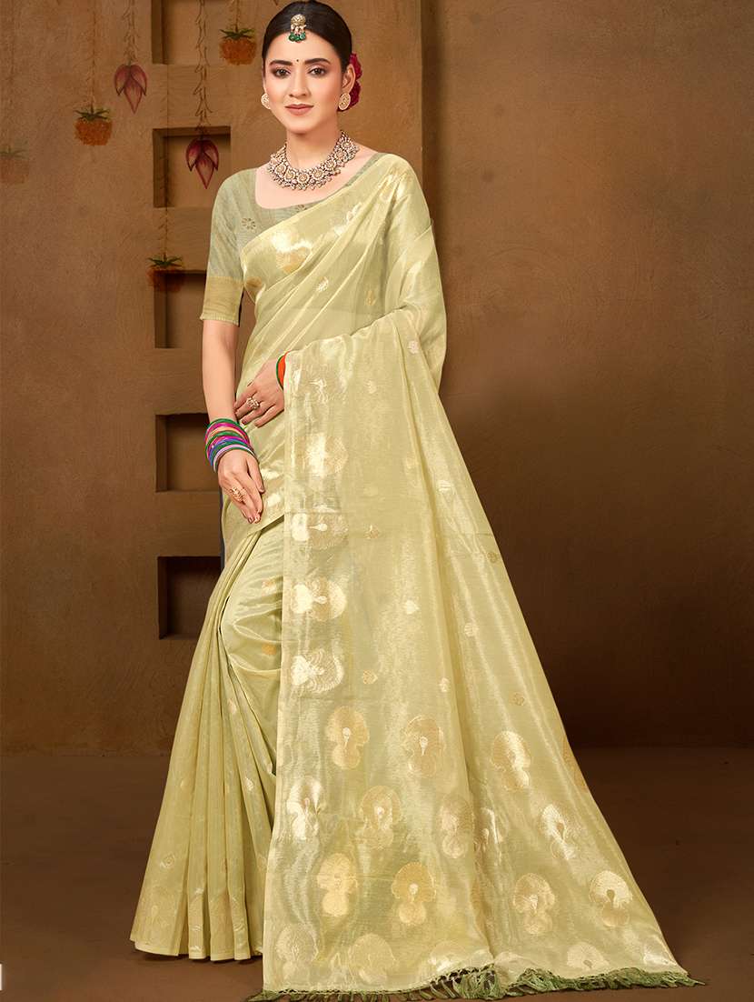 women self design chanderi saree with blouse