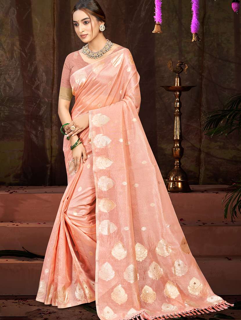 women self design chanderi saree with blouse