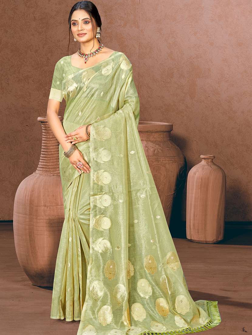 women self design chanderi saree with blouse