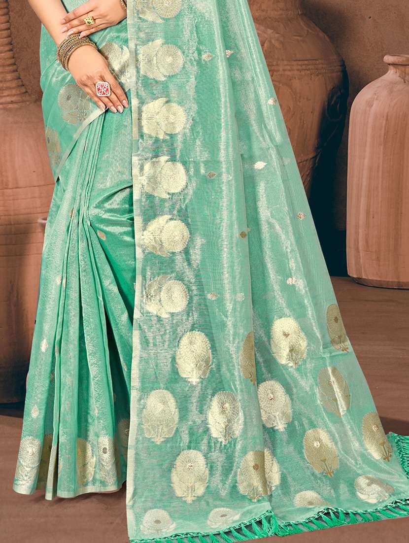women self design chanderi saree with blouse - 22082422 -  Standard Image - 2