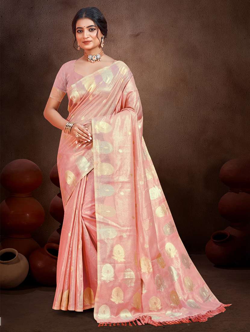 women self design chanderi saree with blouse