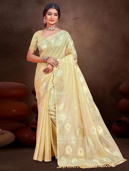 women self design chanderi saree with blouse - 22082425 - Standard Image - 0