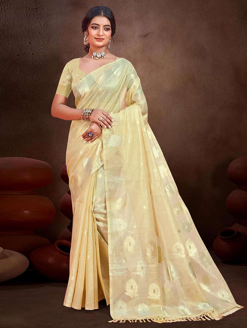 women self design chanderi saree with blouse - 22082425 - Zoom Image - 0