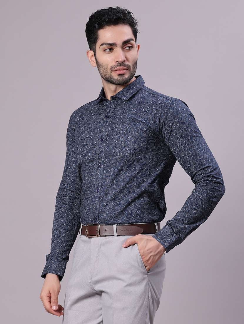 Men Printed Long Sleeve Regular Fit Formal Shirt - 22082439 -  Standard Image - 2