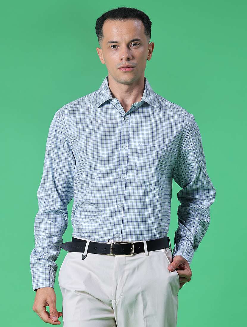 Men Checkered Long Sleeve Regular Fit Formal Shirt - 22082442 -  Standard Image - 2