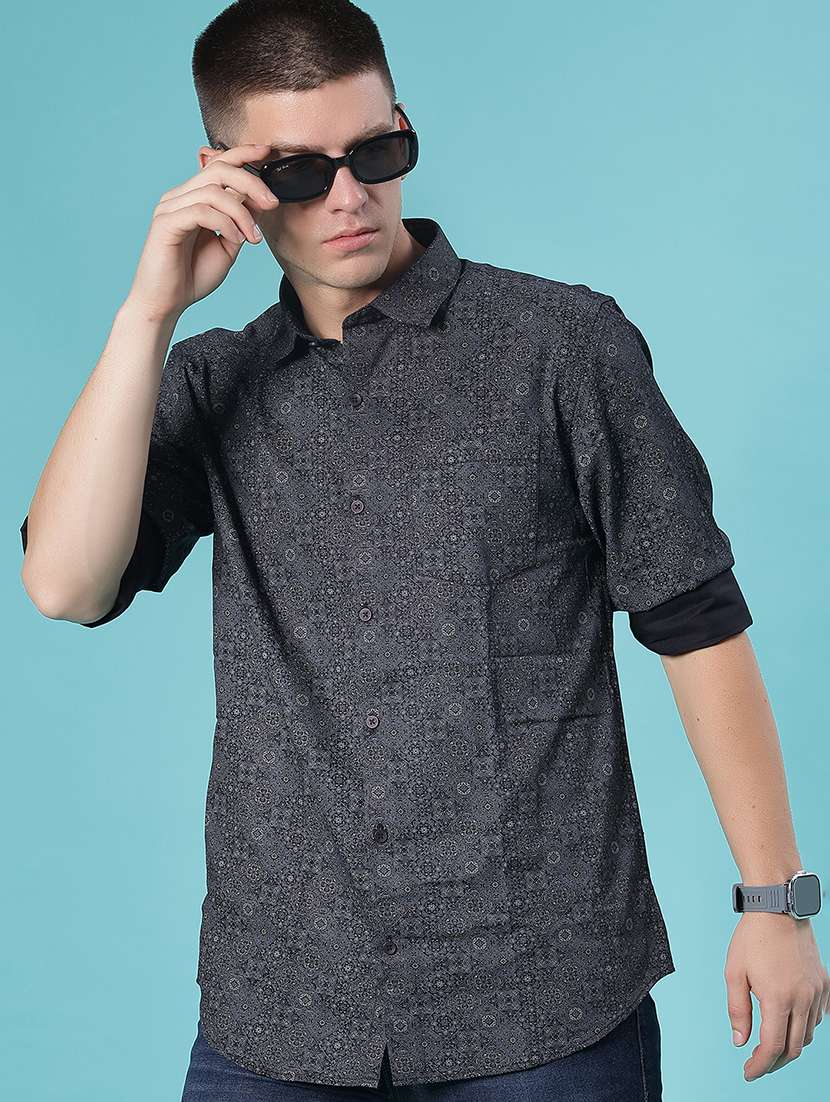 men printed long sleeve regular fit casual shirt - 22082449 - Zoom Image - 0