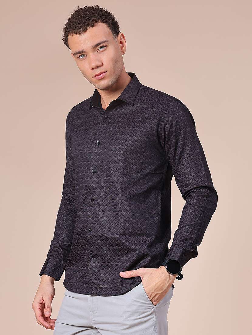 men printed long sleeve regular fit casual shirt - 22082450 -  Standard Image - 2