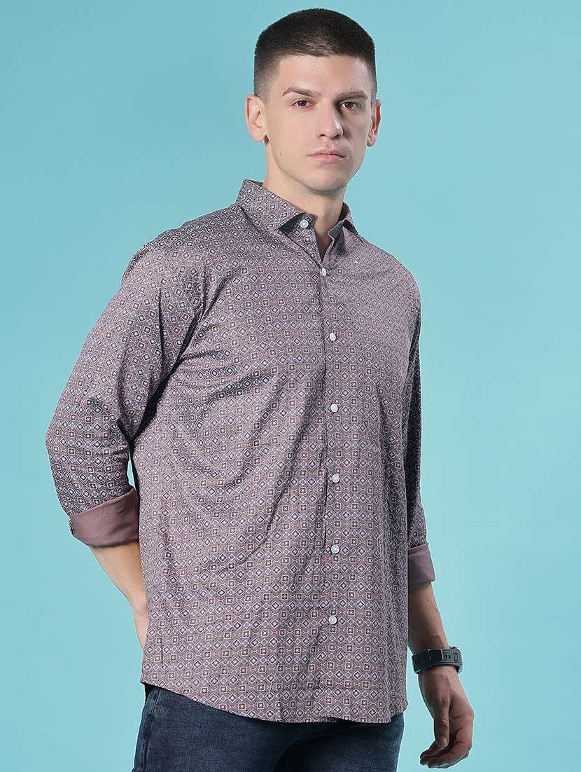 men printed long sleeve regular fit casual shirt - 22082451 -  Standard Image - 2