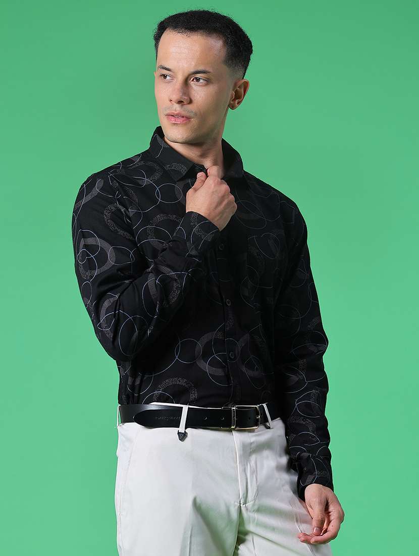men printed long sleeve regular fit formal shirt - 22082452 - Standard Image - 2