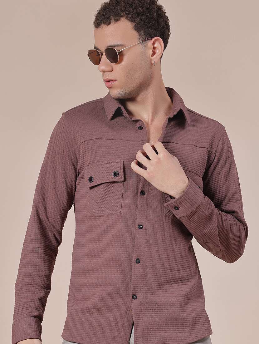 brown cotton casual shirt - 22082454 -  Standard Image - 2