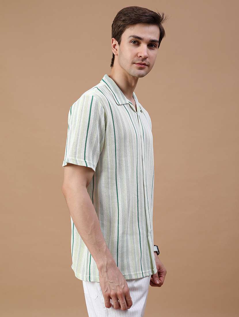 men striped short sleeve regular fit casual shirt - 22082462 -  Standard Image - 2