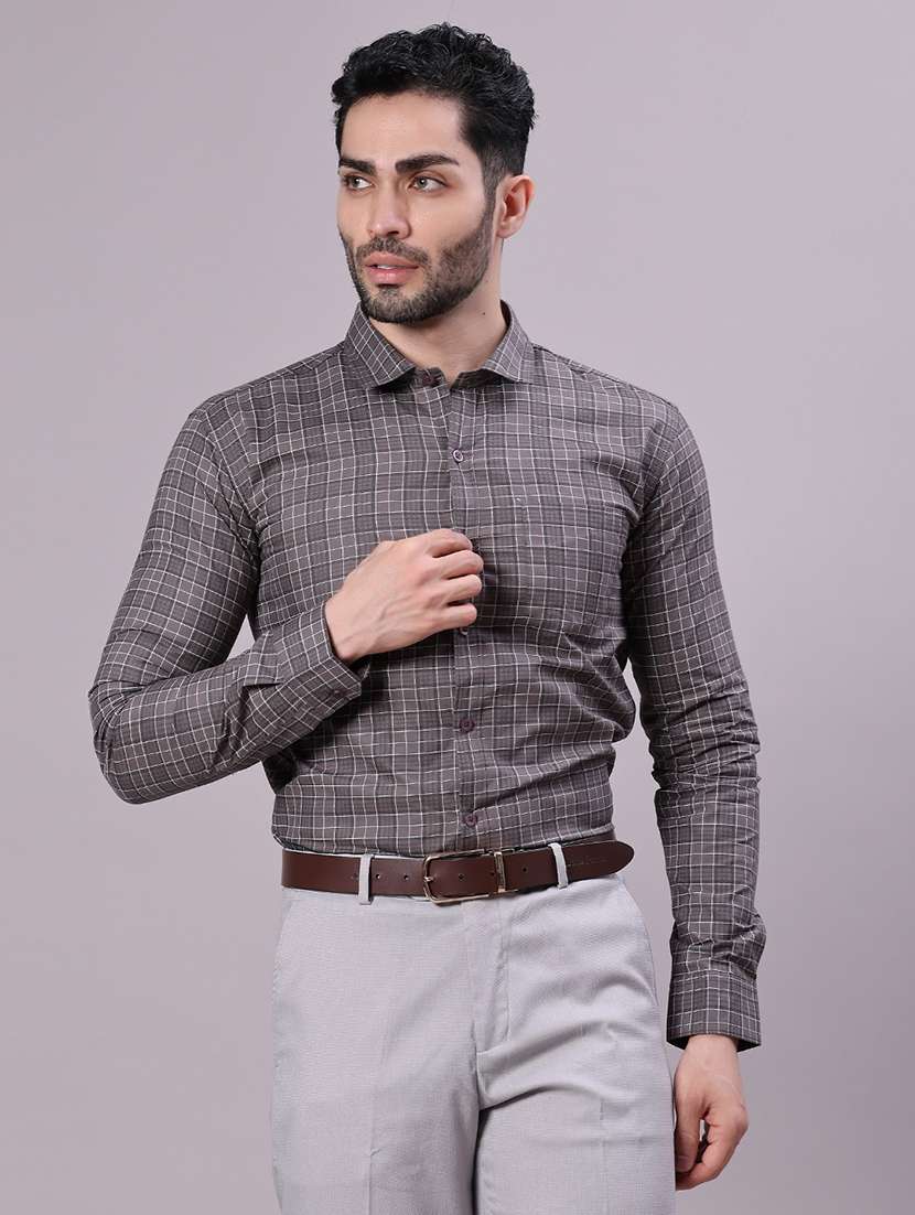 men checkered long sleeve regular fit formal shirt - 22082465 -  Standard Image - 2